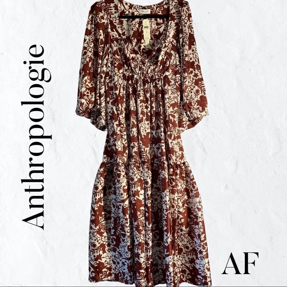 ANTHROPOLOGIE BY DELFI ISOLDE SILKY MAXI DRESS NWT Medium - Picture 7 of 8
